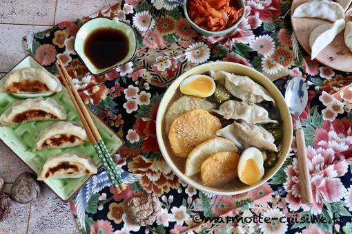 Gyozas au poulet et salsifis (Un légume, trois recettes)