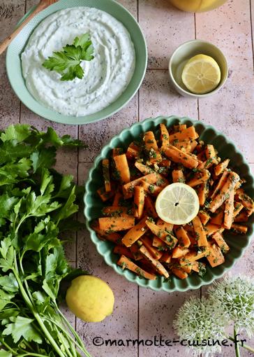 Carottes au citron confit, yaourt aux herbes 