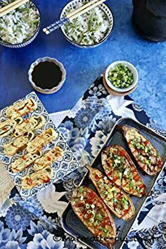 Aubergines rôties sauce teriyaki 