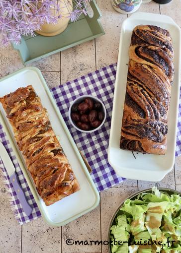 Babkalamata et babka à effeuiller à la confiture et au fromage 