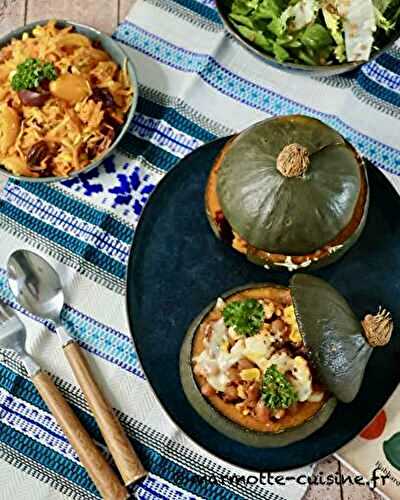 Mini courges bleues farcies à la tex-mex (Un légume, trois recettes) 