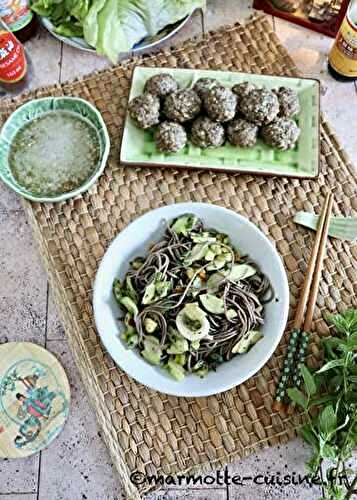Boulettes de viande au nuoc cham et salade de nouilles froides (Nouvel An chinois 2026) 