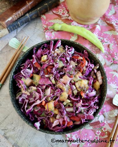 Salade de chou rouge à la mangue 