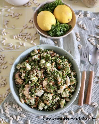 Salade de haricots blancs au chou kale et plein d’autres choses 