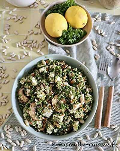 Salade de haricots blancs au chou kale et plein d’autres choses 
