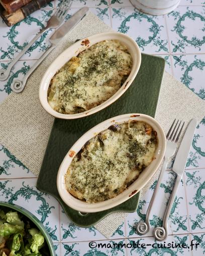 Gratin de pâtes aux champignons, œufs et aneth (Un légume, trois recettes) 