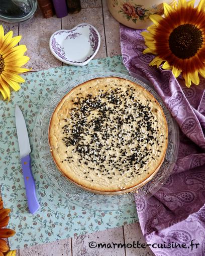 Cheesecake aux aubergines et au sésame 