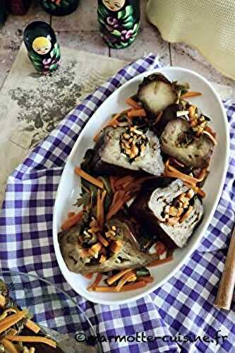 Aubergines marinées farcies aux légumes et à l’ail  