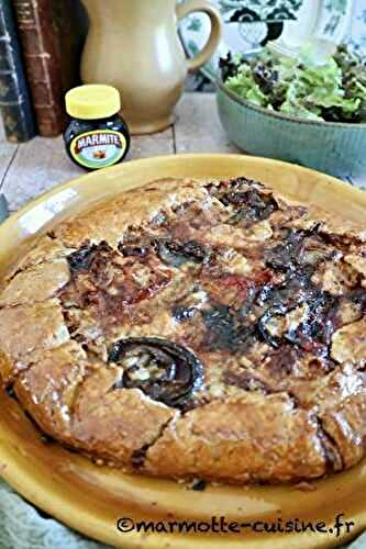 Tarte aux tomates rôties, fromage et pâte Marmite 