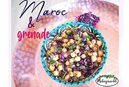 Salade à la Marocaine de pois chiche avec herbes fraîches et grenade