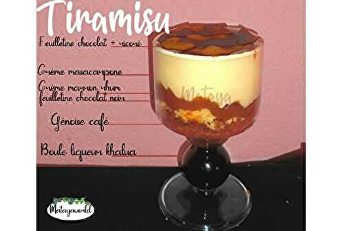 Tiramisu café à la crème de marron, ricorée et khalua