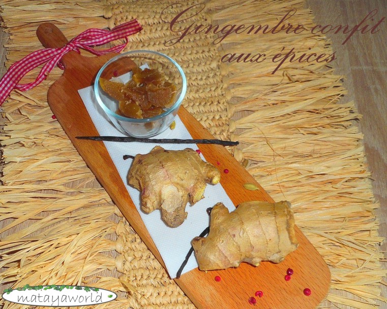 Recette de gingembre confit aux baies roses et sirop épicé