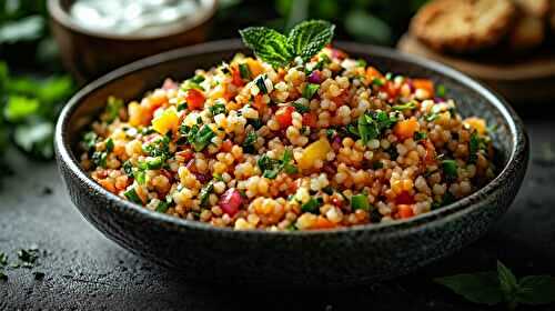 Recette de taboulé sans cuisson parfumé aux épices du monde