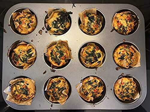 Muffins salés aux poivrons doux et epinards