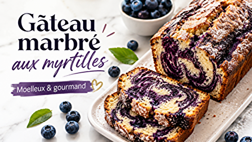 Recette de gateau marbré au myrtilles coloré