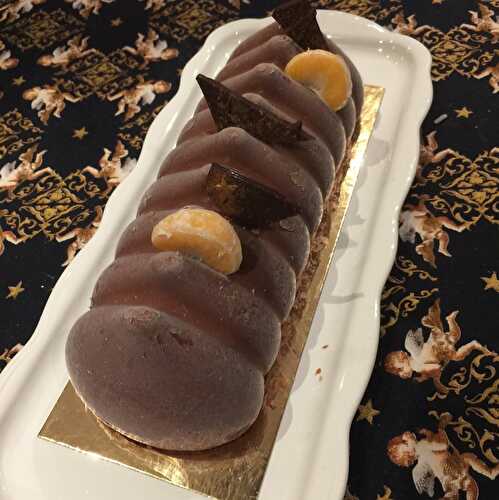 Bûche glacée chocolat-coeur mandarine