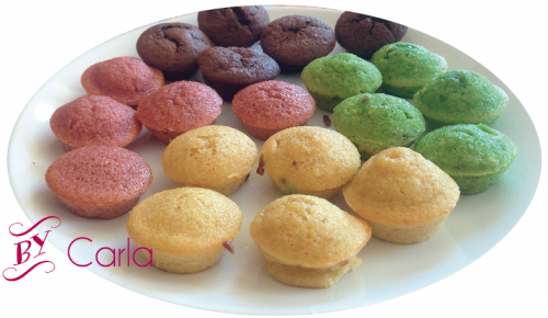 Les muffins multicouleurs