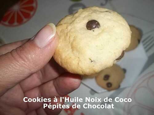 Cookies à l'Huile Noix de Coco Pépites de Chocolat