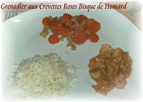 Filets de Grenadier aux Crevettes Roses Bisque de Homard