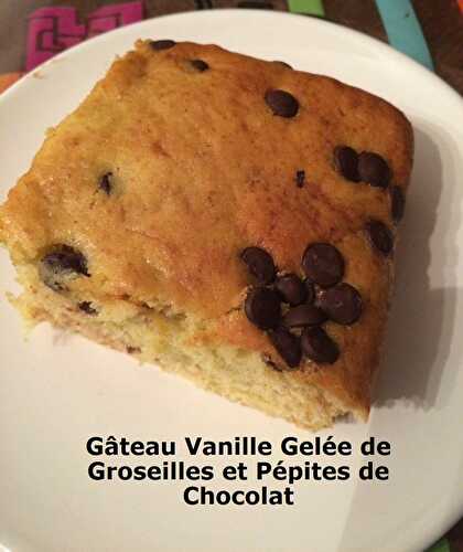 Gâteau Vanille Gelée de Groseilles et Pépites de Chocolat