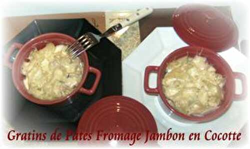 Gratins de Pâtes Fromages Jambon en Cocotte
