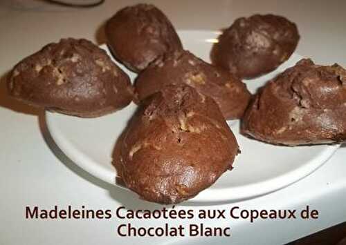 Madeleines Cacaotées aux Copeaux de Chocolat Blanc