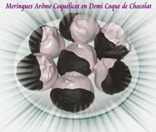 Meringues Arôme Coquelicot en Demi Coque de Chocolat