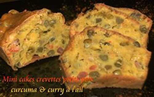 Mini Cakes aux Crevettes Petits Pois Curcuma & Curry à l'Ail