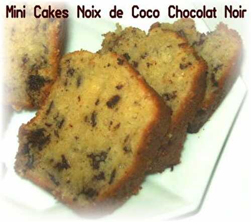 Mini Cakes Noix de Coco Chocolat Noir - Mes Petites Recettes Préférées
