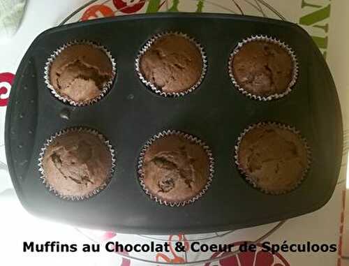 Muffins au Chocolat & Coeur de Spéculoos - Mes Petites Recettes Préférées