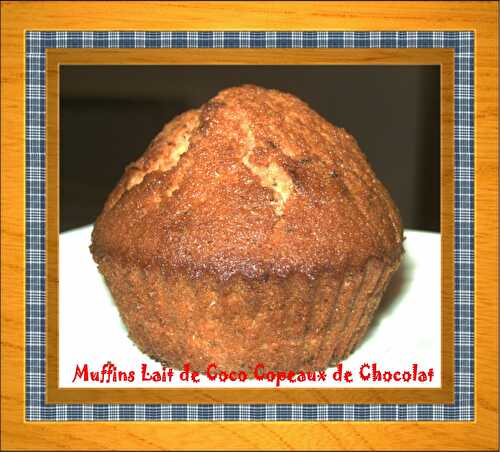 Muffins Gourmands Lait de Coco Copeaux de Chocolat Noir