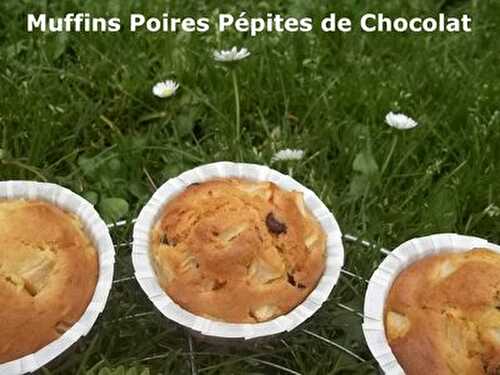 Muffins Poires Pépites de Chocolat