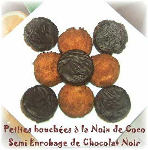 Petites bouchées à la Noix de Coco Semi Enrobage de Chocolat Noir