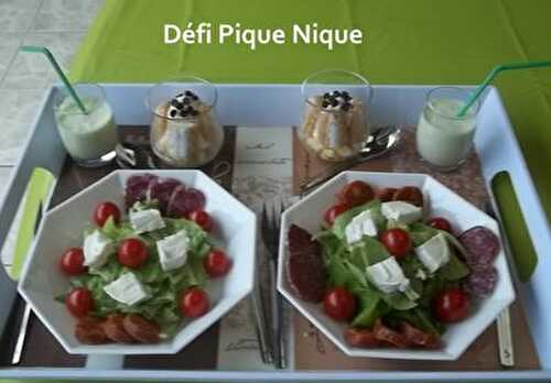 Pique Nique : Smoothie Concombre Menthe Salade Composée Verrines Gourmandes