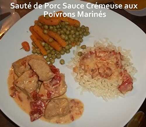 Sauté de Porc Sauce Crémeuse aux Poivrons Marinés