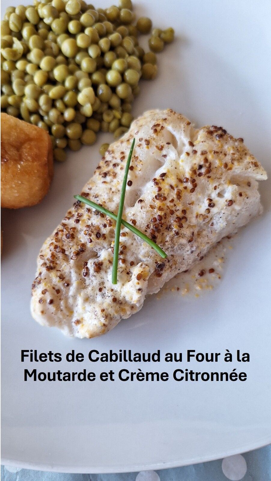 Filets de Cabillaud au Four à la Moutarde et Crème Citronnée