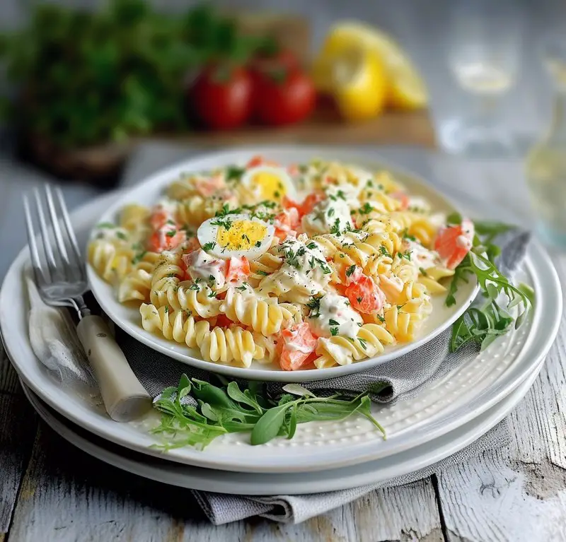 Salade de pâtes Composée Surimi et Œufs