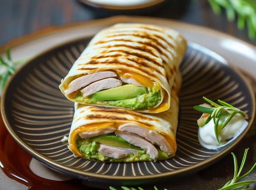 Wrap à la dinde avocat et fromage fondu
