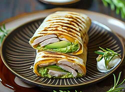 Wrap à la dinde avocat et fromage fondu