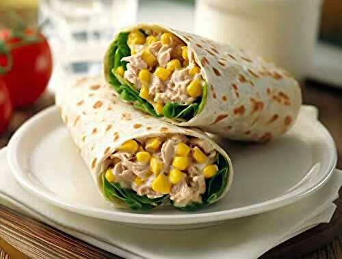 Wrap au thon maïs fromage râpé et crème légère