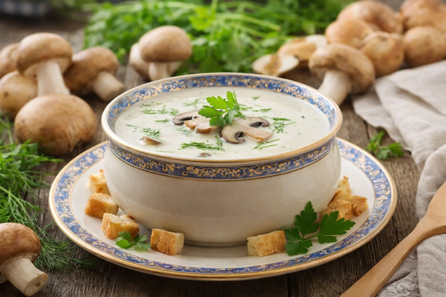 Velouté de champignons maison, doux et réconfortant