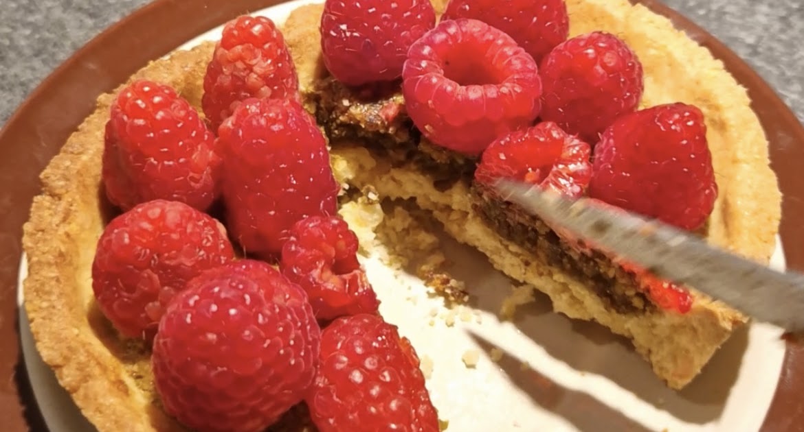 Tarte aux framboises et à la crème pistache