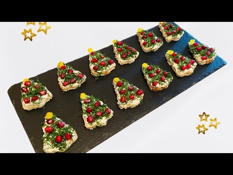 Recette Apéritif de Noël : Sapins au Fromage Frais, Aneth et Grenade