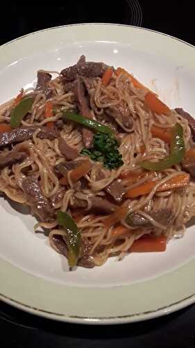 Nouilles chinoises au boeuf à ma façon