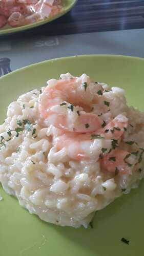 Risotto gourmand et crémeux aux crevettes