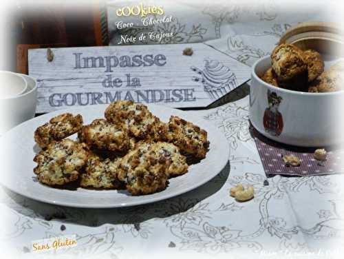  " Miam " Cookies chocolat- noix de coco - Noix de Cajous ( sans Gluten ) . -  "MIAM" La cuisine de Cath 