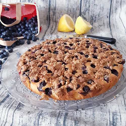 Gâteau crumble à la poudre d'amandes et aux myrtilles