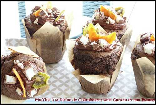  " Miam " Muffins à la farine de Châtaigne (sans Gluten) et aux Bounty -  "MIAM" La cuisine de Cath 