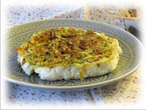 Omelette aux blancs d'œufs sur légumes râpés ( Régime )