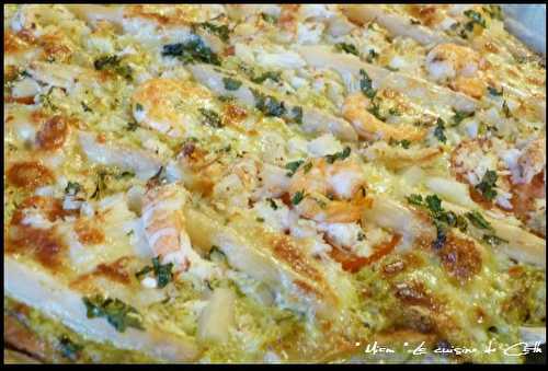 Pizza Crabe, Crevettes et Asperges